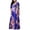 Blue, variant on Ichuanyi Woman Dress Women's Summer Fashion Sexy V-neck Print Big Swing Dress Long Skirt