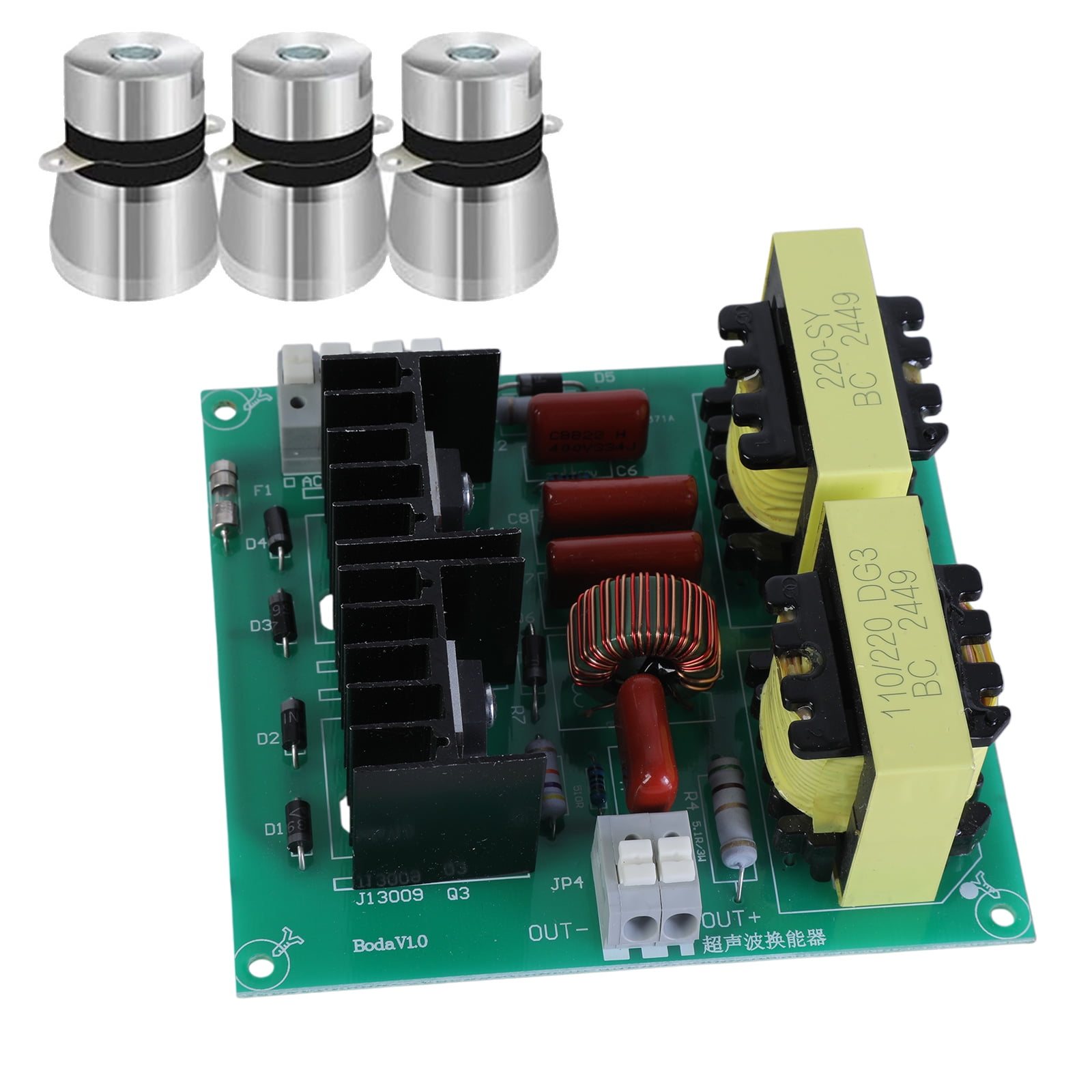 Ultrasonic Cleaner Circuit Board Kits, 150W 40KHz Power with 3 Transducers for Efficient Cleaning