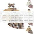 thumbnail image 3 of SYMOID Kids Girl Khaki 3-Piece Outfit Set - Soft Cotton Top with Ruffles, Plaid Skirt & Matching Bow Headband, Sweet Preppy Style for 6-36 Months,Size 12 Months, 3 of 9