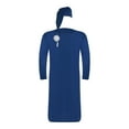 thumbnail image 4 of Zaldita Mens Middle East Pajama Sets Button Up Long Robe Sleeping Nightshirt with Hat Outfits Royal Blue L, 4 of 6