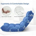 thumbnail image 4 of RONG-3 Folding Floor Chair with Back Support, 14 Adjustable Position, Padded Sleeper Bed, Couch Recliner, Gaming Floor Chairs for Adults, Meditation, Living Room，Blue, 4 of 10