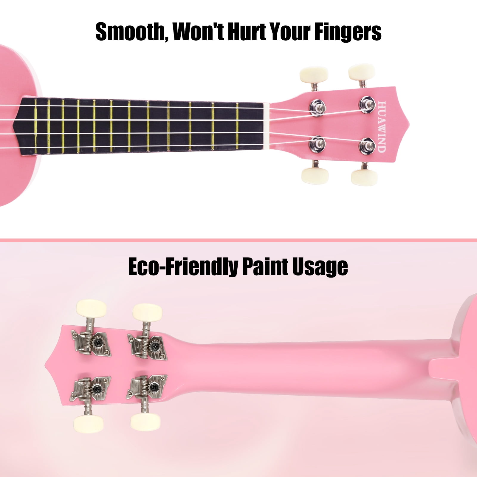 HUAWIND Ukulele, 21 inch Soprano Ukulele For Kid Beginners, Hawaii Ukelele Four String Wood Uke Ukulele