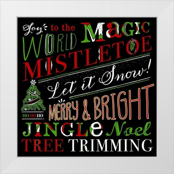 Longfellow Designs 12x12 White Modern Wood Framed Museum Art Print Titled - Holiday Happiness