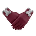 thumbnail image 3 of Winter Red Women Gloves Warm Touchscreen Windproof For Girls Ladies Using, 3 of 9