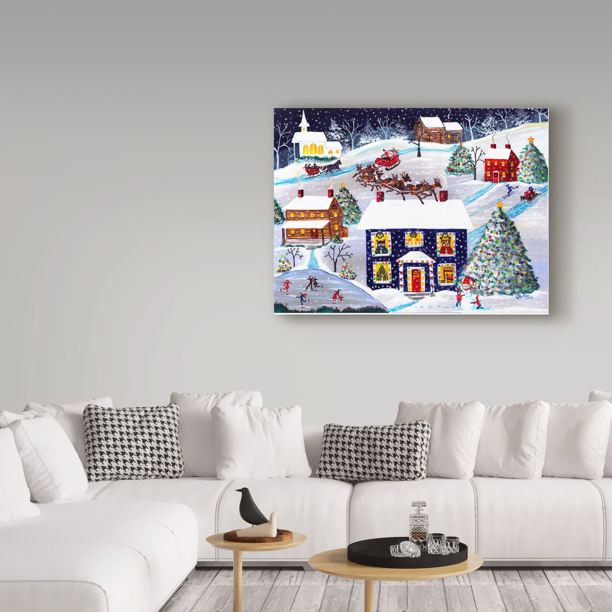 Trademark Fine Art 'Santa Reindeer Christmas Eve' Canvas Art by Cheryl Bartley