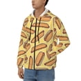 thumbnail image 3 of Goofa Hot Dogs Pattern Mens Full-zip Hoodie, Zip-up Pullover Hooded Sweatshirt, Kangaroo Pocket Hoodie Ideal for Daily Wear, Travel, and Home-Small, 3 of 5