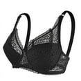 thumbnail image 4 of YWDJ Bras for Women Plus Size Push up Back Closures Comfortable Bras No Underwire Bras Adjustable Straps Half Cup Wrap Sleep Bras Padded Lace Comfy Bras Solid Comfy Bras Black 85, 4 of 4