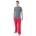 thumbnail image 4 of Intimo Men's 2 Piece Pajama Set Cotton/Poly Blend Jersey Knit Lounge Pants With Soft T-Shirt Top, 4 of 4