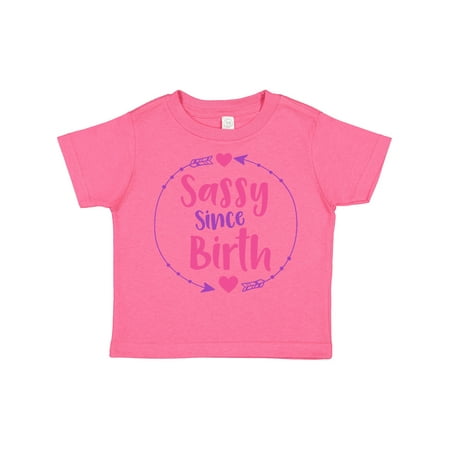 

Inktastic Sassy Since Birth Sassy Sassy Girl Arrow Hearts Gift Toddler Toddler Girl T-Shirt