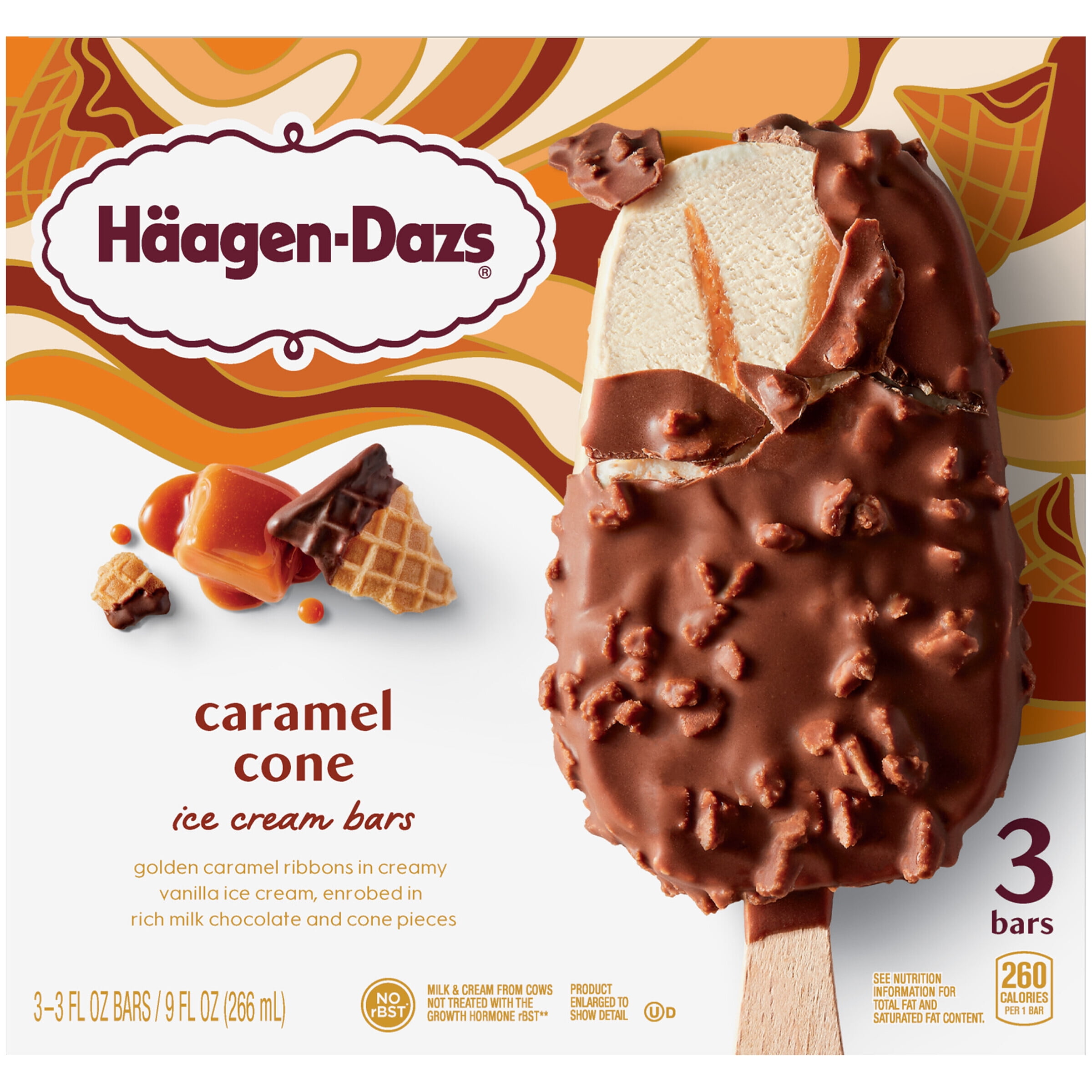 HAAGEN-DAZS Caramel Cone Ice Cream Bars 3 ct Box