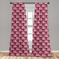 thumbnail image 5 of Ambesonne Floral Curtains, Cartoon Botany Flowers Art, Pair of 28"x84", Plum Fuchsia, 5 of 5