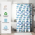 thumbnail image 6 of ARTSLION Shower Curtain Navy Blue Geometric Water Repellent Shower Curtain Set, With Hooks，Machine Washable, Modern Decorative Polyester Cloth Shower Curtains For Bathroom,36X72,Fishes, 6 of 6