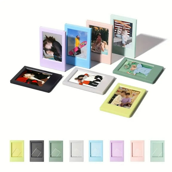 7 Pack 2x3 Mini Photo Frame Set with Clear Protective Film - Desk Stand Up Display Small Picture Frames for Instax Mini EVO/12/11/Liplay/41/40/99/SE/9/8/7  Photo, 3-Inch Film Frame - Colorful