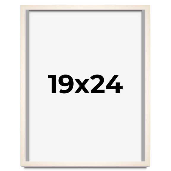 19x24 Shadow Box Cream of Wheat White Washed Display Frame | 0.875 Inches Deep Solid Wood Shadowbox