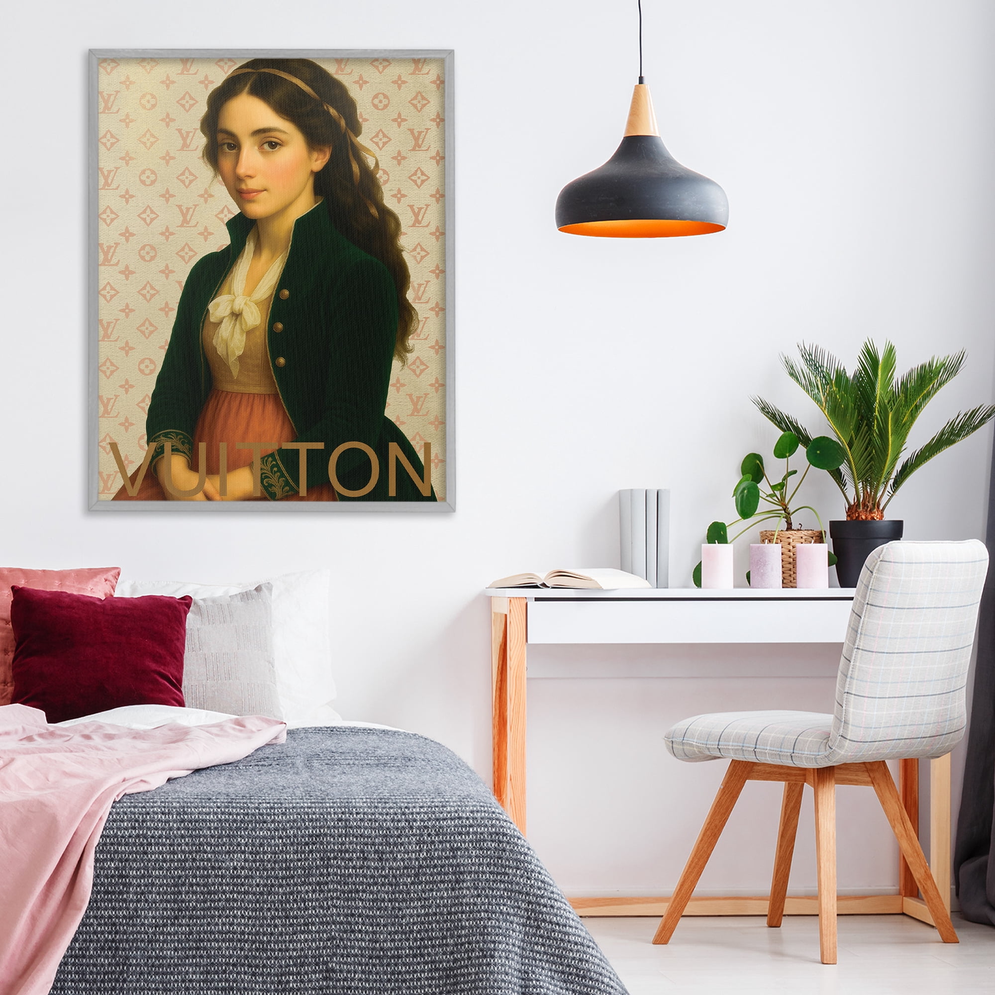 Stupell Industries Glam Gentlewoman in Spring Gray Framed Giclee Art, design by Grotto Studios