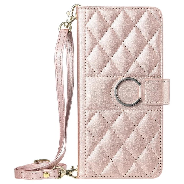 Funda tipo billetera GANGXUN para iPhone 16 Pro Max – Tapa abatible con correa para mujer