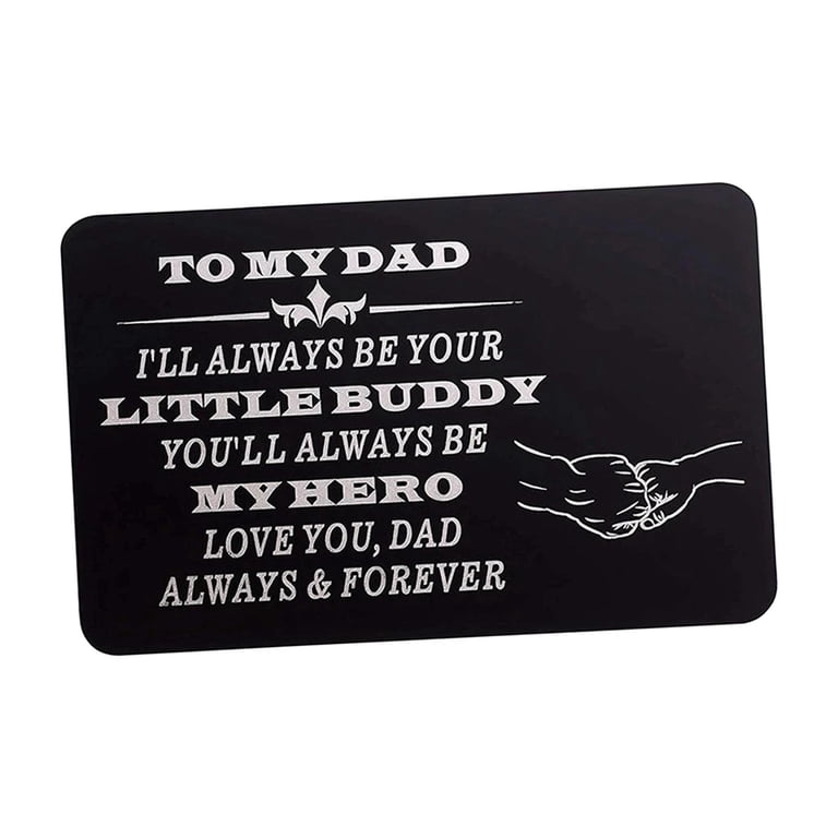 My Hero, My Dad – Engraved Metal Wallet Card | Christian  8889 to My Dad My Hero Card Engraved Wallet Insert - Dad Metal Wallet Card main image 2