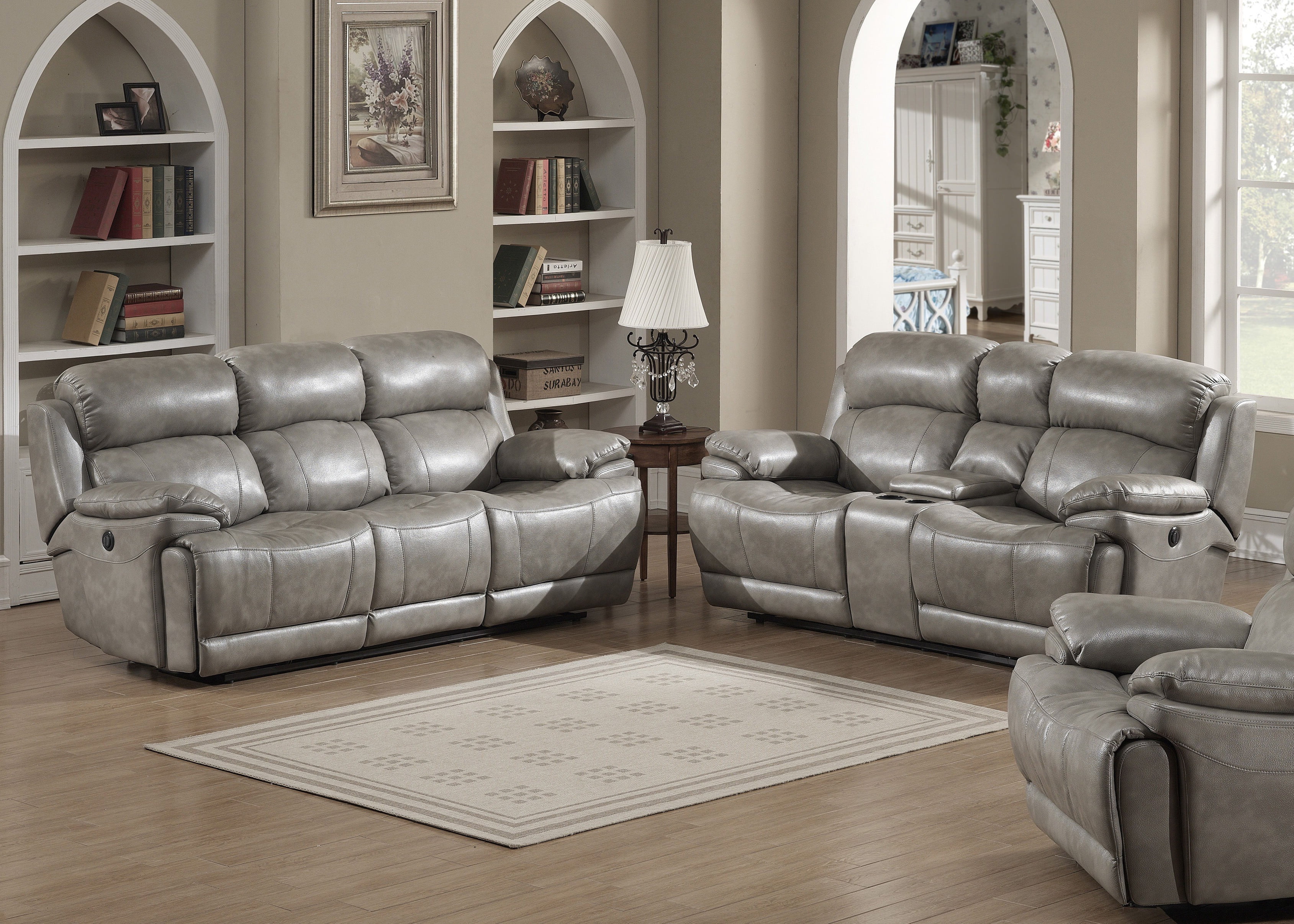 grey leather living room furniture sets