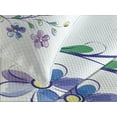 thumbnail image 4 of Ambesonne Vintage Quilted Bedspread Set 3 Pcs, Ivy Flowers Dragonflies, King Size, Green Purple and Blue, 4 of 4