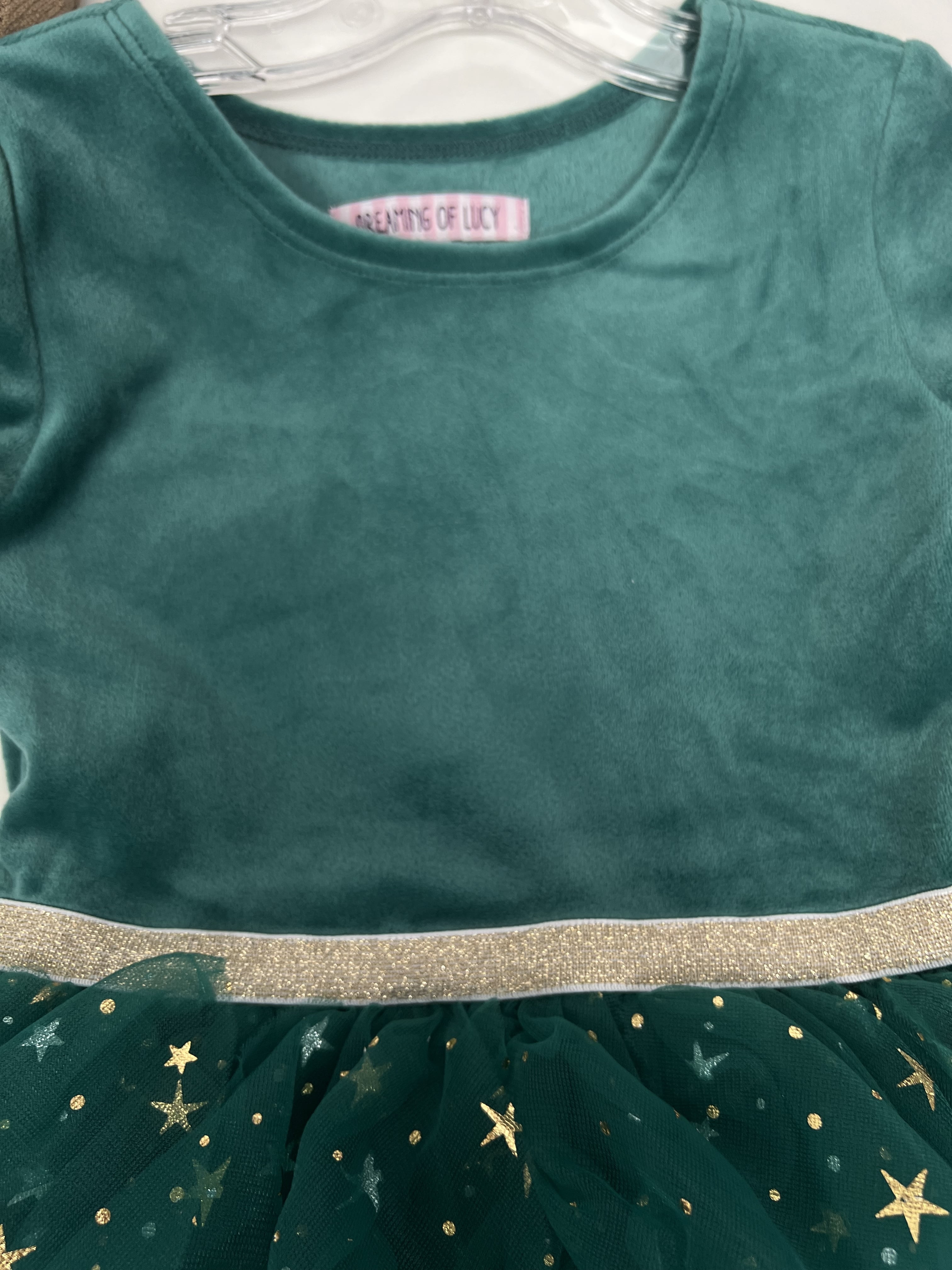Dreaming of Lucy Toddler Girls Velvet Glitter Tutu Dress with Long Sleeves, Sizes 12M- 5T