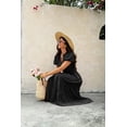 thumbnail image 3 of NAYTOAO Womens Midi Dress Summer Casual A Line Maxi Shirt Dresses Spring Short Sleeve Button Front V Neck Pockets Work Dress, 3 of 8