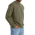 thumbnail image 3 of Hanes Perfect Sweats Crewneck Sweatshirt, Men's Long Sleeve Pullover Fleece, Fatigue Green, 3XL, 3 of 5