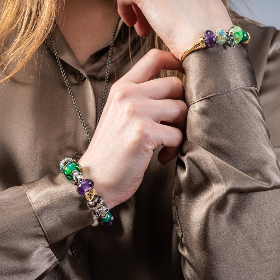 Trollbeads Amethyst Bead for Womens Silver Gemstone Charm Bracelet