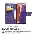 thumbnail image 6 of Samsung Galaxy Note 20 Wallet Case, Mantto Bling Butterfly Flower PU Leather Flip Phone Cover Credit Cards Slot Shockproof Protective Kickstand Case for Samsung Galaxy Note 20, Purple, 6 of 9