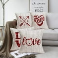 thumbnail image 4 of VintageWood Grainwith Valentine''s Day Love QuotePlaidThrowPillowCover 18"x18" Red BlackBuffaloCheck Plaid Happy Valentine''s Day Decorations ThrowPillowHome DecorCushion PillowcaseSet of 4, 4 of 6
