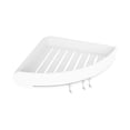 thumbnail image 1 of Estante de esquina con drenaje para inodoro Soporte de almacenamiento de cocina de plástico para baño montado en la pared, color blanco Scienceny  HA004929-01B, 1 of 6