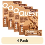 (4 pack) Quest Chocolate Chip Cookie Dough Protein Bar, 8pk