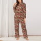 thumbnail image 2 of Balery Red Houses Conjunto de Pijama con Estampado para Mujer, Conjunto de Dos Piezas con Manga Larga, Ropa de Dormir Suave con Bolsillos, Pijamas Cómodos-Large, 2 of 7