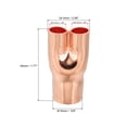 thumbnail image 2 of Uxcell 5/8" x 3/8" x 3/8" ID Tee Y Type Copper Fitting, 4 Pcs Welding Joint Split Union or HVAC Air Conditioning, 2 of 6