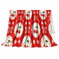 thumbnail image 2 of Cherry Lace Circles Red, Playful Botanical Garden Scene, Warm Flannel Blanket for Sunroom and Reading Nook, Garden Lovers Thanksgiving Gift, Artistic Home Decor, 2 of 9