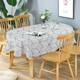 thumbnail image 3 of Modern Oval Tablecloth Black And White Checkered Tablecloth, Plaid Oval Tablecloth, Checkered Tablecloth, Indoor/Outdoor Waterproof Wrinkle Free Durable Gingham Tablecloth For Oval Tables 60 X 120, 3 of 6