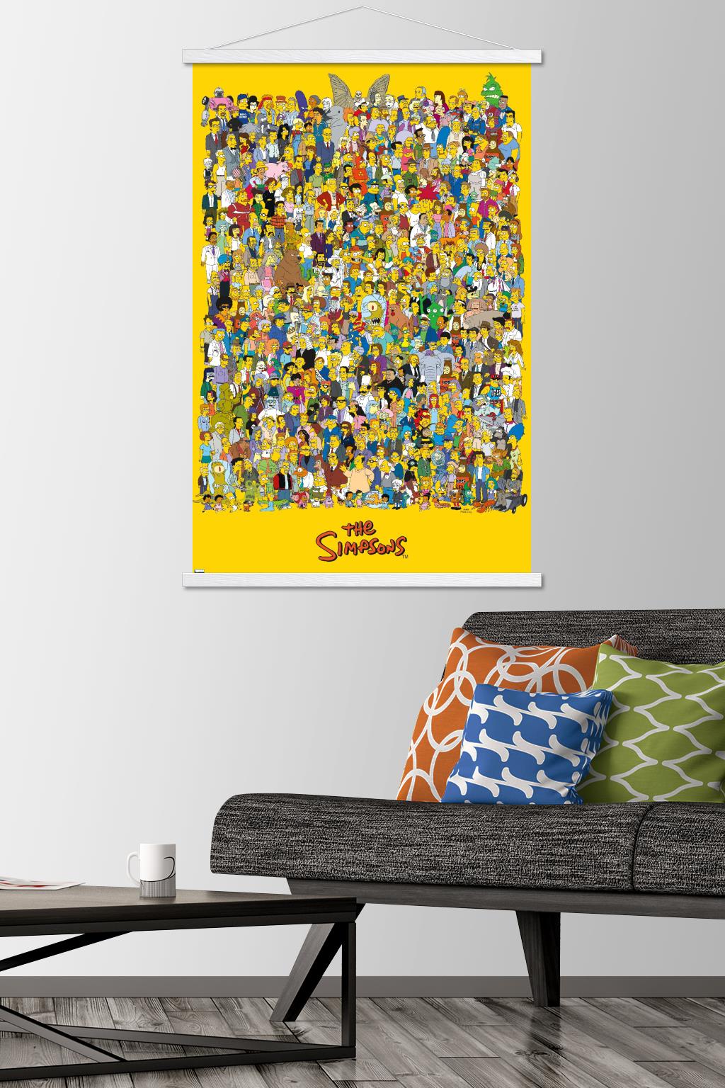 The Simpsons - Universe 21 Wall Poster with Wooden Magnetic Frame, 22.375" x 34"