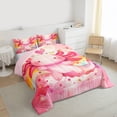 thumbnail image 3 of Homewish Cute Pink Axolotl Bedding Comforter Set 2pcs for Kids Teens,Cartoon Stars Love Heart Twin Comforter Sets Microfiber,Kawaii Animal Salamander Breathable Bedding Set, 3 of 8