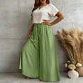thumbnail image 2 of Womens Sweatpants Elastic Waist Solid Loose Long Daily Elegant Casual Wide Leg Sweatpants Women Light Green Xl, 2 of 6