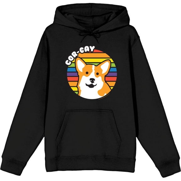Pride Cor-Gay Adult Black Long Sleeve Hoodie-3XL
