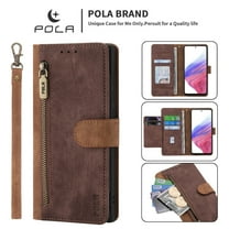 Decase Motorola Moto G Stylus 5G (2022) Wallet Case with Card Holder,Leather Folio Flip Protective [Kickstand Feature] Magnetic Closure Zipper Purse Cover with Wrist Strap, Brown