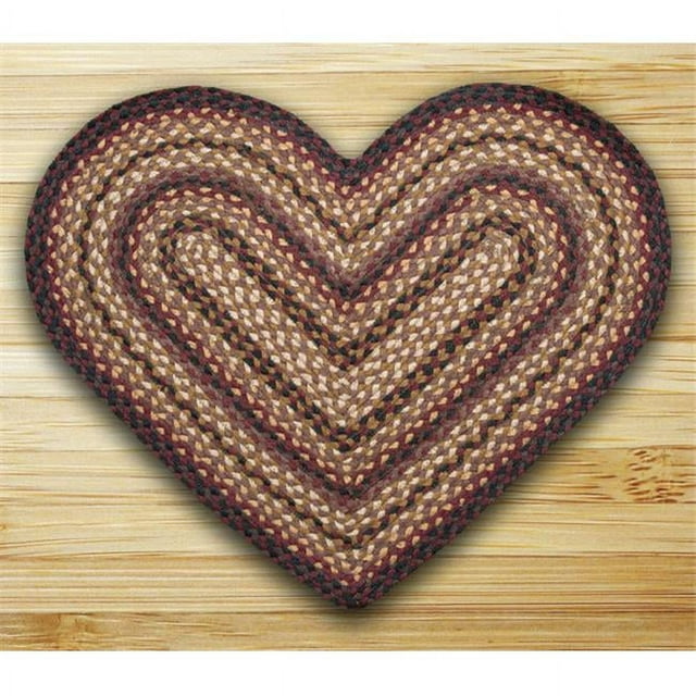 Earth Rugs 10-371 Heart Shaped Rug- Black Cherry- Chocolate and Cream