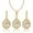 Gold, variant on Teardrop Jewelry Set for Women - Sterling Silver Small Teardrop Cubic Zirconia Crystal CZ Rhinestone Drop Earrings and Pendant Necklace Set for Wedding Bride Bridesmaids Mother of Bride Prom Party