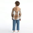 thumbnail image 3 of GYRATEDREAM 3M-8T Boys Girls Flannel Hoodie Plaid Shirt Jacket Long Sleeve Lapel Button Down Pocketed Shirts Regular Fit Casual Fall Coat, 3 of 5