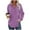 Purple, variant on Womens Dot Print Sweatshirt Hooded Drawstring Button Up Henley Hoodies with Curved Hem Color Block Lightweight Top Purple S
