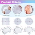 thumbnail image 6 of LET'S RESIN 18 Pcs Coaster Resin Molds Silicone, Coaster Molds with Round Square Octagon Shape Holder Molds for Epoxy Resin, DIY Art Craft Cup Mats, 6 of 8