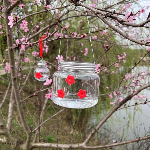 LACKUST Bird Feeders Outdoor Clearance,Portable Hanging Hummingbird Feeder with Clear Reservoir for Outdoor Garden and Patio,Transparent