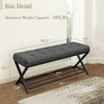 thumbnail image 3 of Dycanpo 44.5" End of Bed Bench,Linen Upholstered Bench with Shoe Shelf, Carbon Gray, 3 of 11
