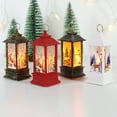 thumbnail image 4 of Yeacher Retro Wind Lamp Christmas Printing Pattern Home Night Light Christmas Desktop Decoration (Small bronze, 4 of 8
