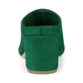 thumbnail image 2 of BLISSFUL STEP Women's Slides Block High Heels Slip on Pointed Toe Slide Mules Green 8.5, 2 of 8