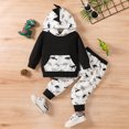 thumbnail image 2 of Karoyedx Toddler Boys Clothes Toddler Baby Boy Clothes Dinosaur Hoodie+Pant 2Pcs Outfit Set 9M-5T Toddler Baby Boy Fall Winter Outfits Black Size,3-4 Years, 2 of 7